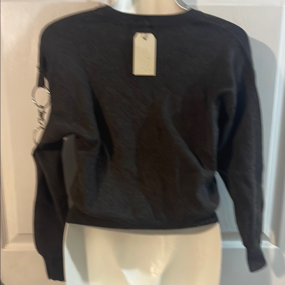 Unique Vintage Dark Gray Cowl Neck Sweater - Picture 4 of 7
